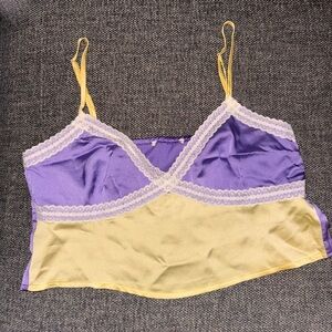 Purple and Yellow Lace Trim Camisole